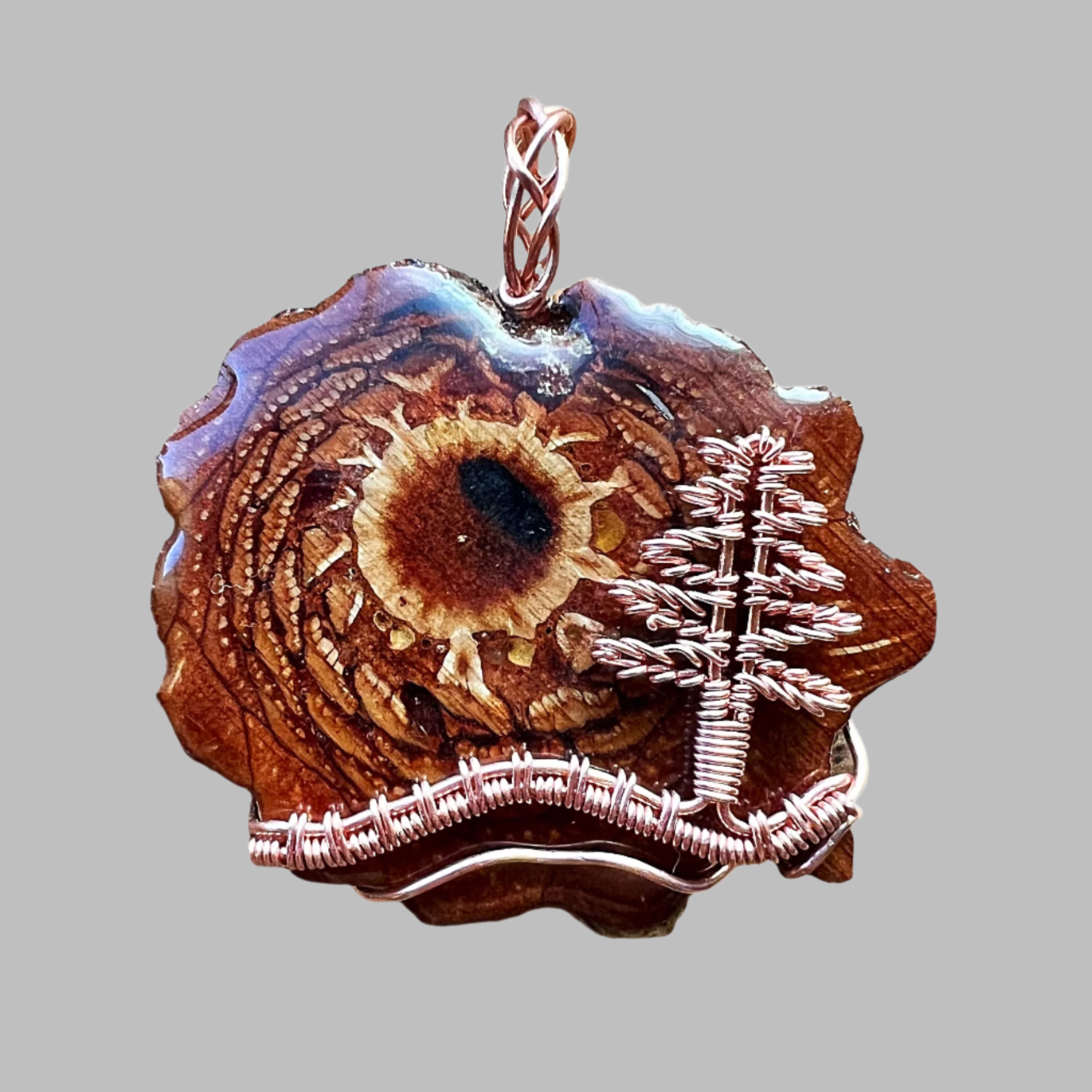 Handcrafted Knobcone and Wire Pendant
