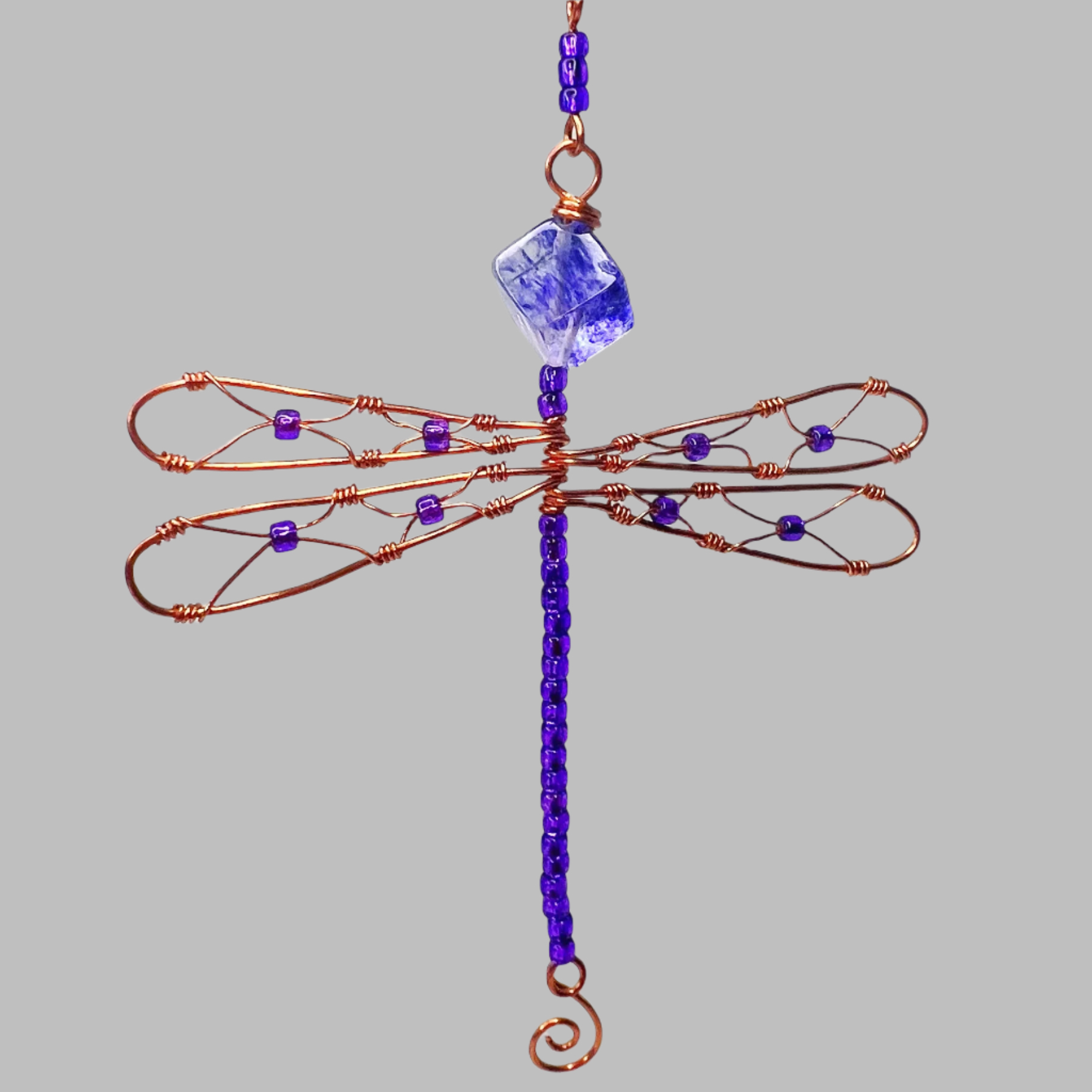 Handcrafted Copper Dragonfly Suncatcher/Ornament