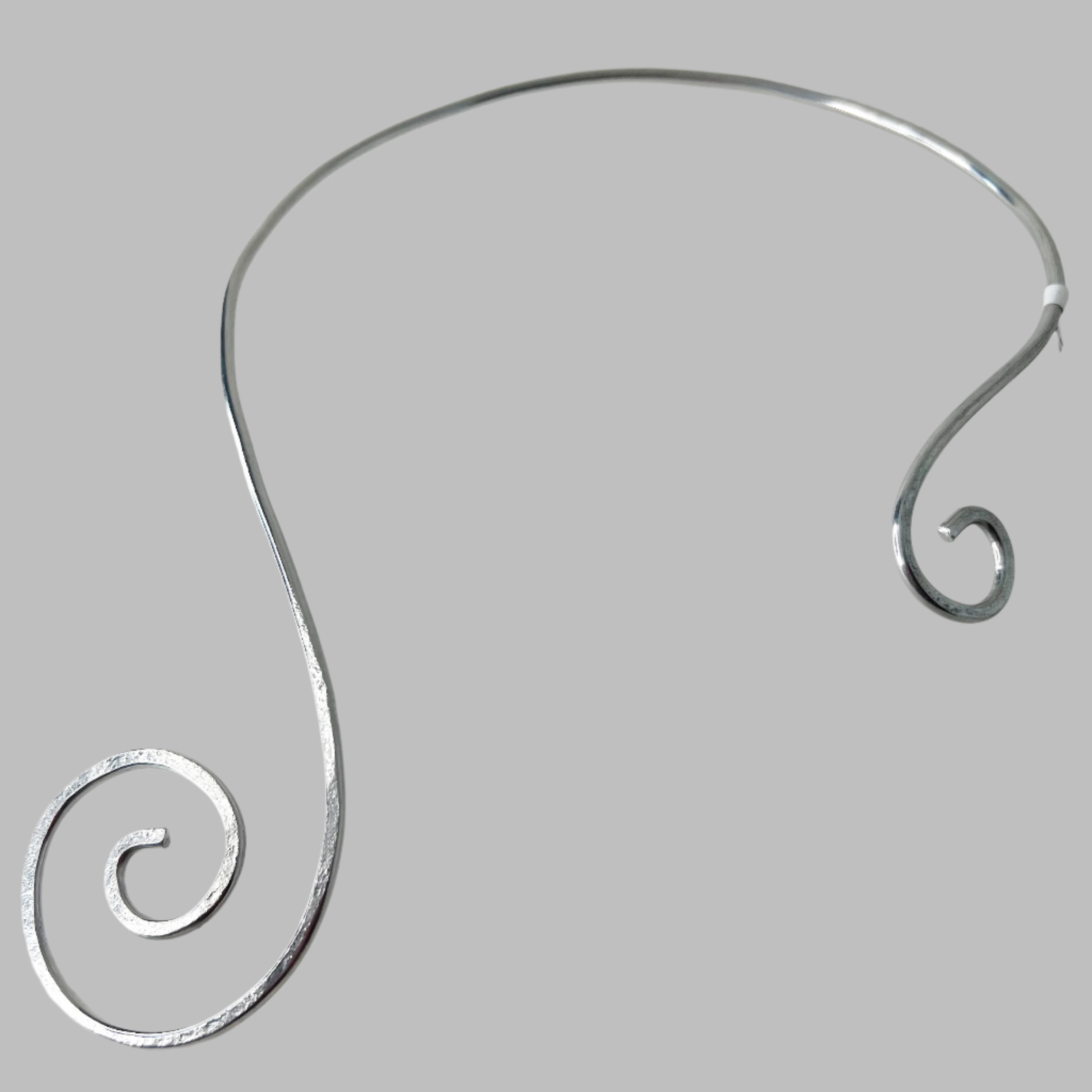 Elegant Silver Wire Spiral Necklace
