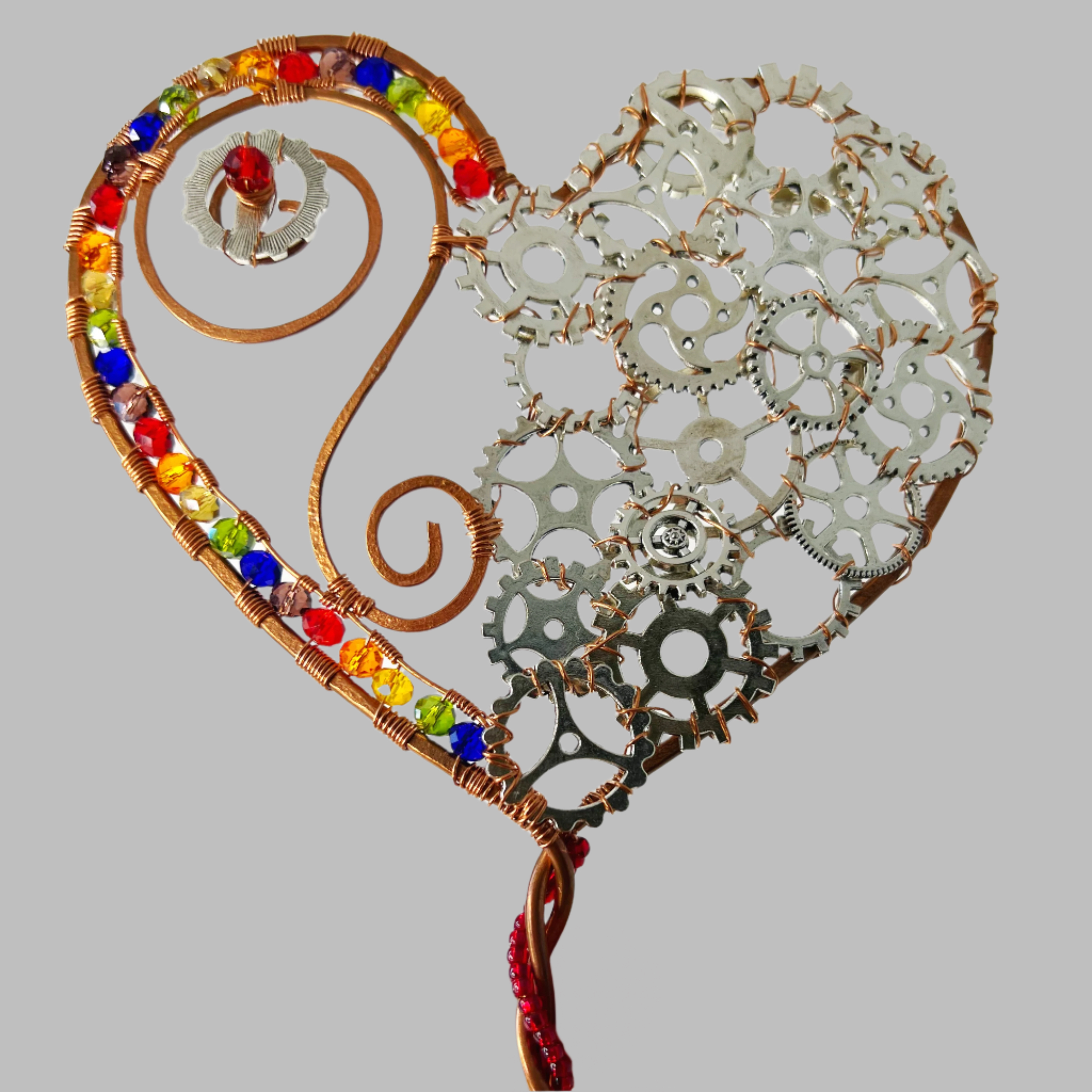 Handcrafted Steampunk Heart Scepter