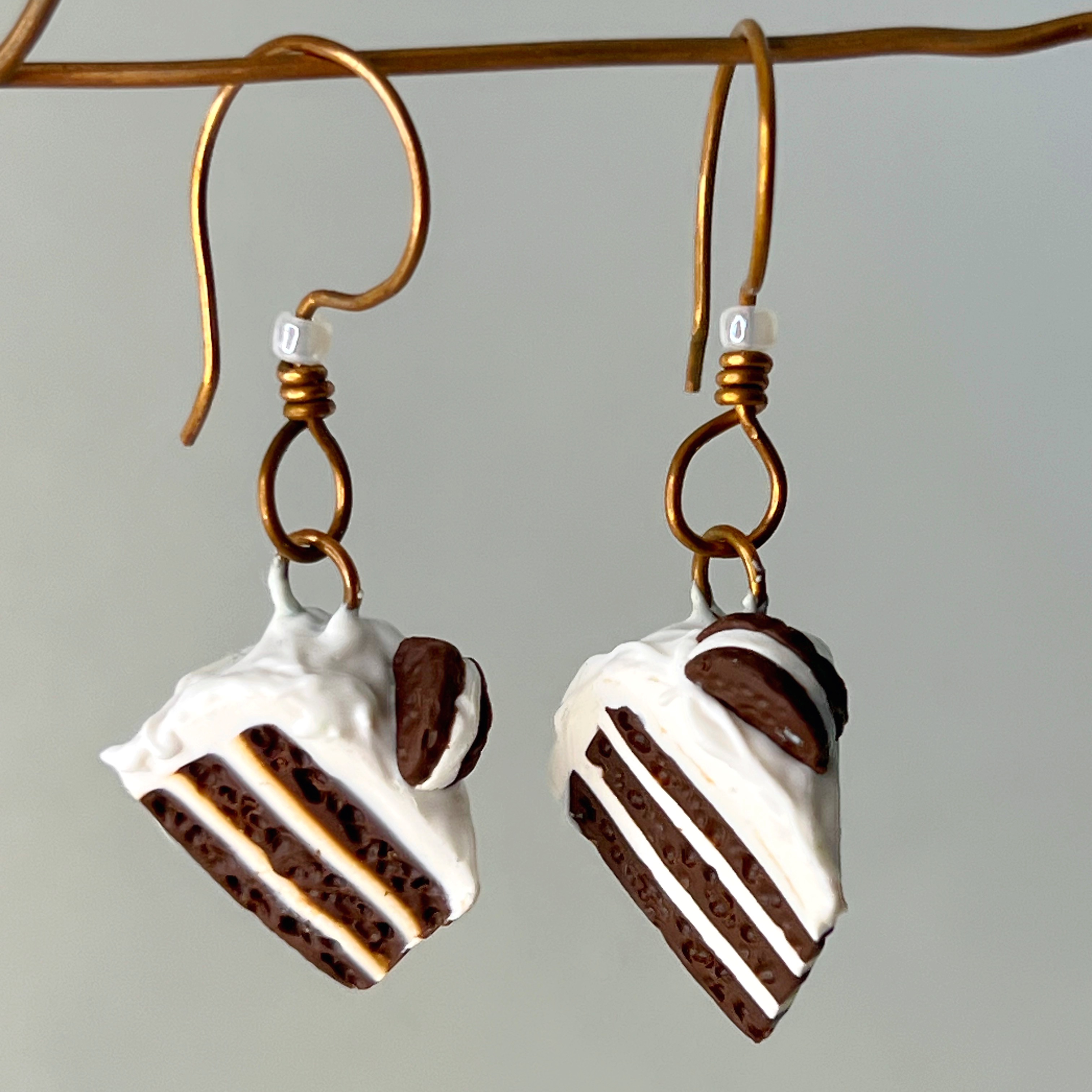 Chocolate Cake Slice Earrings
