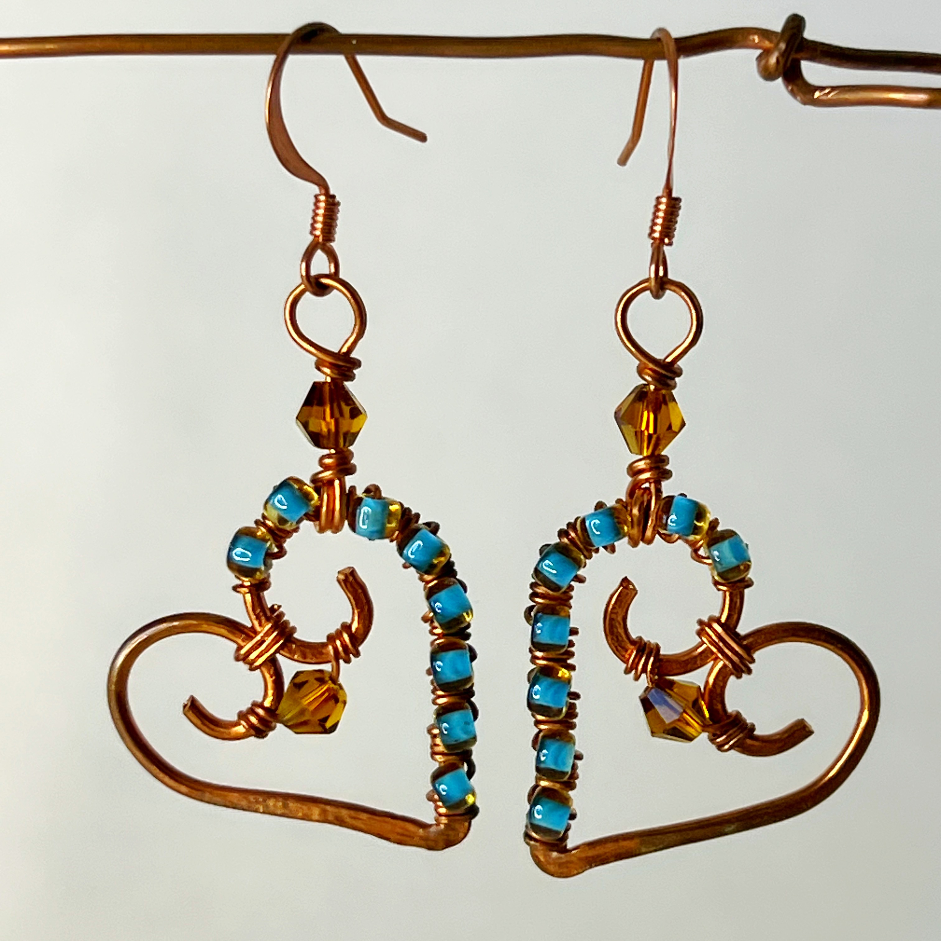 Handcrafted Wire Heart Earrings