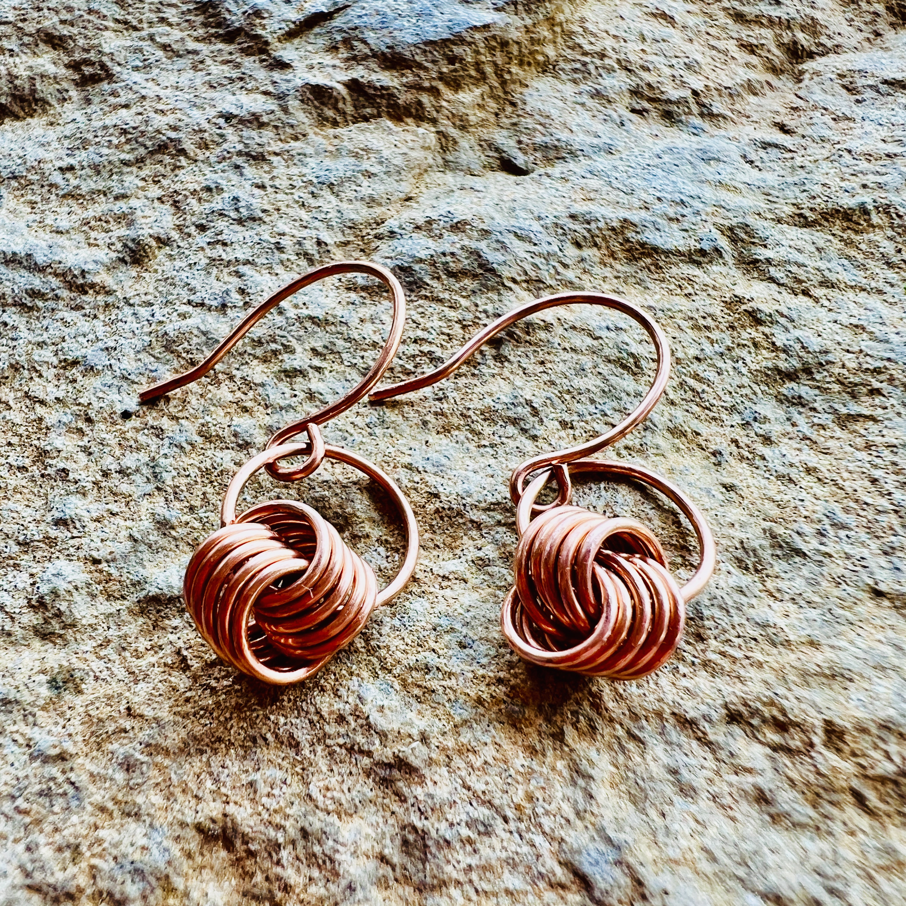 Handcrafted Copper Wire Knot Earrings