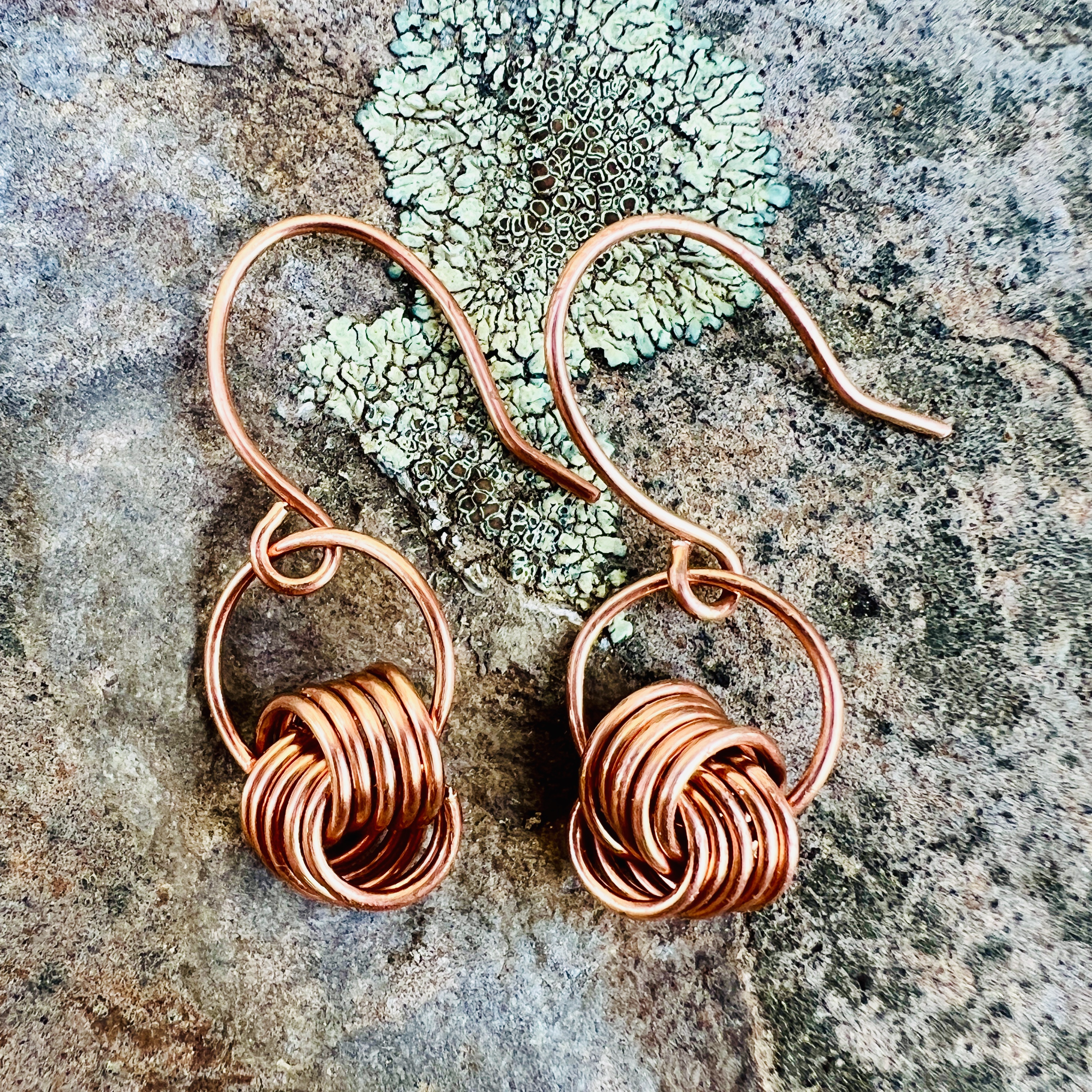 Handcrafted Copper Wire Knot Earrings