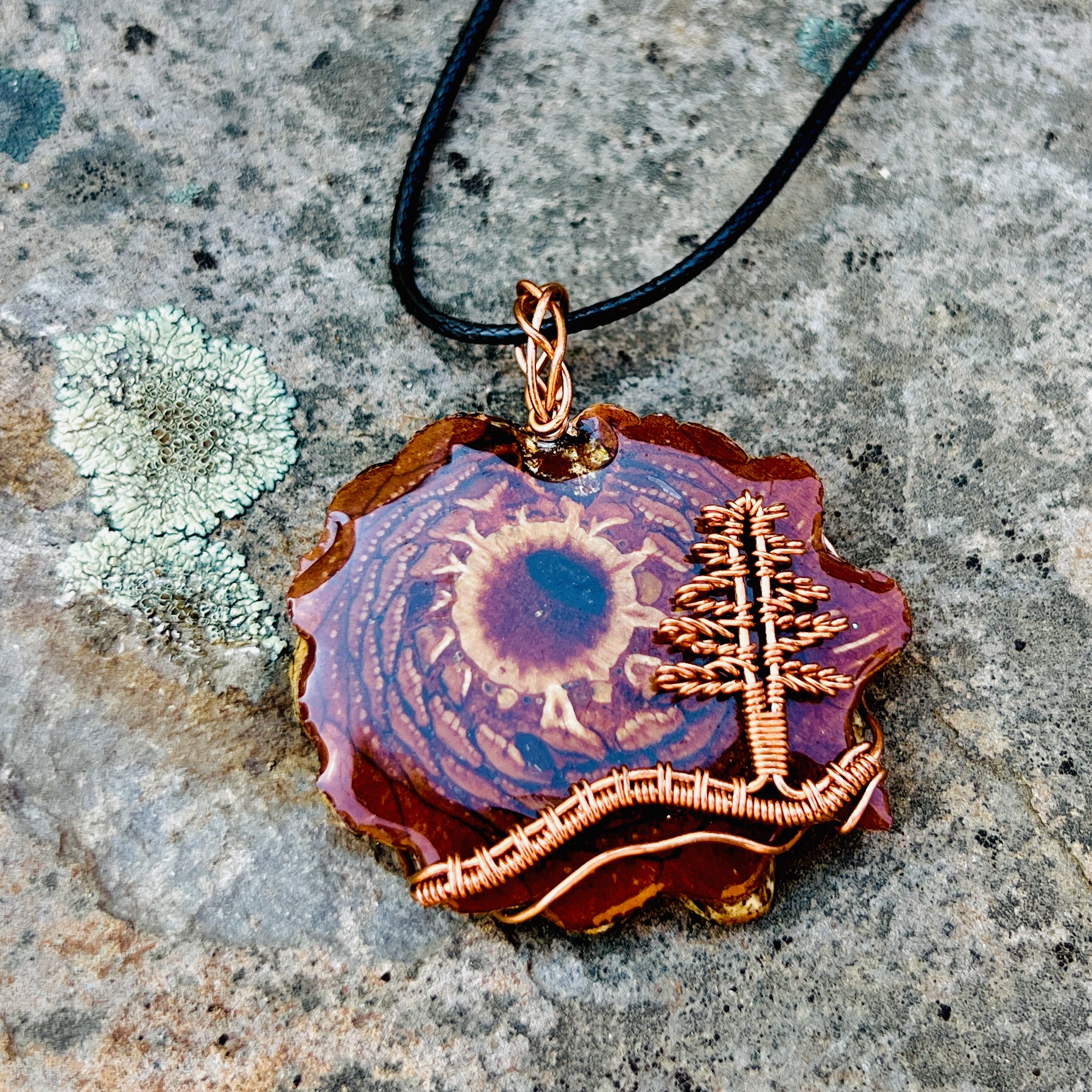 Handcrafted Knobcone and Wire Pendant