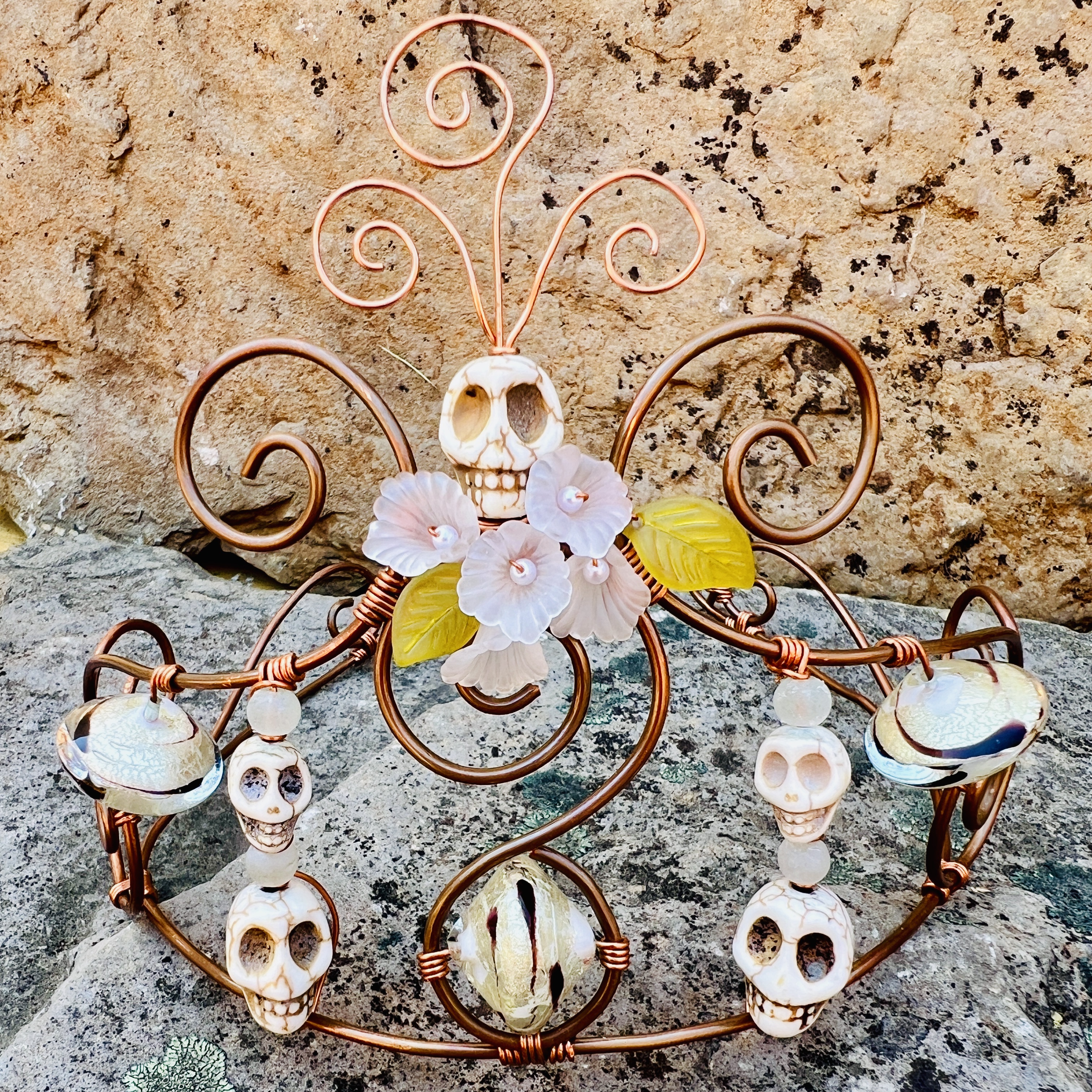 Handcrafted Sugar Skull Tiara