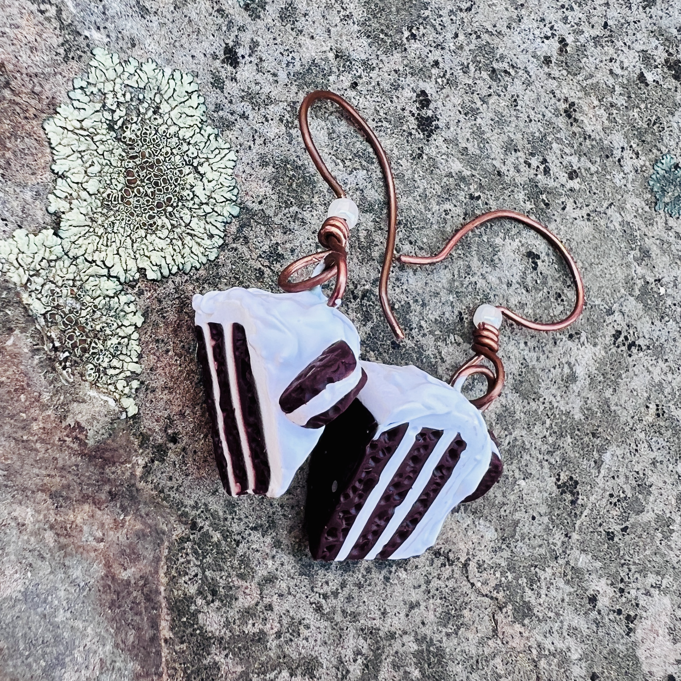Chocolate Cake Slice Earrings