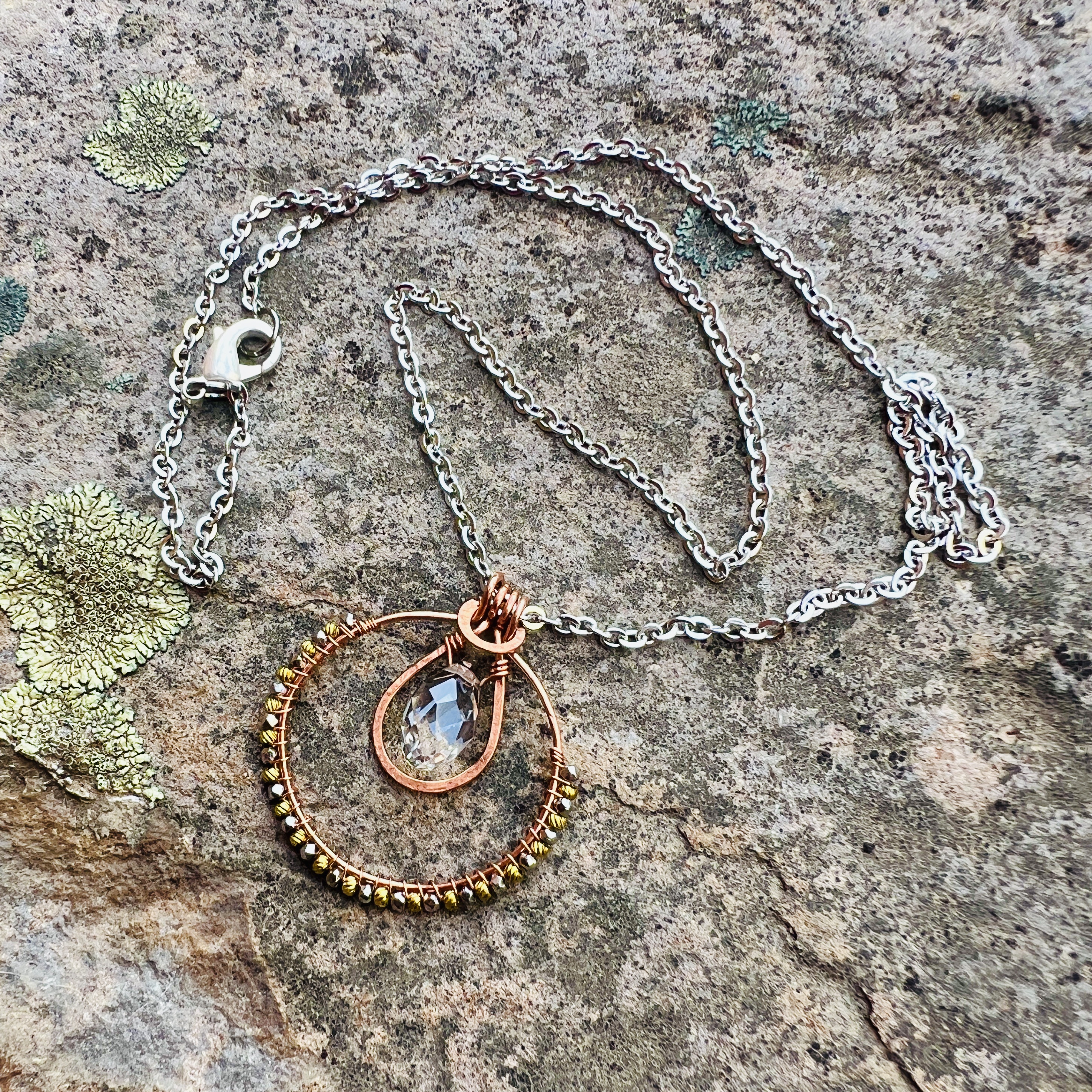 Handcrafted Wire-Wrapped Pendant Necklace