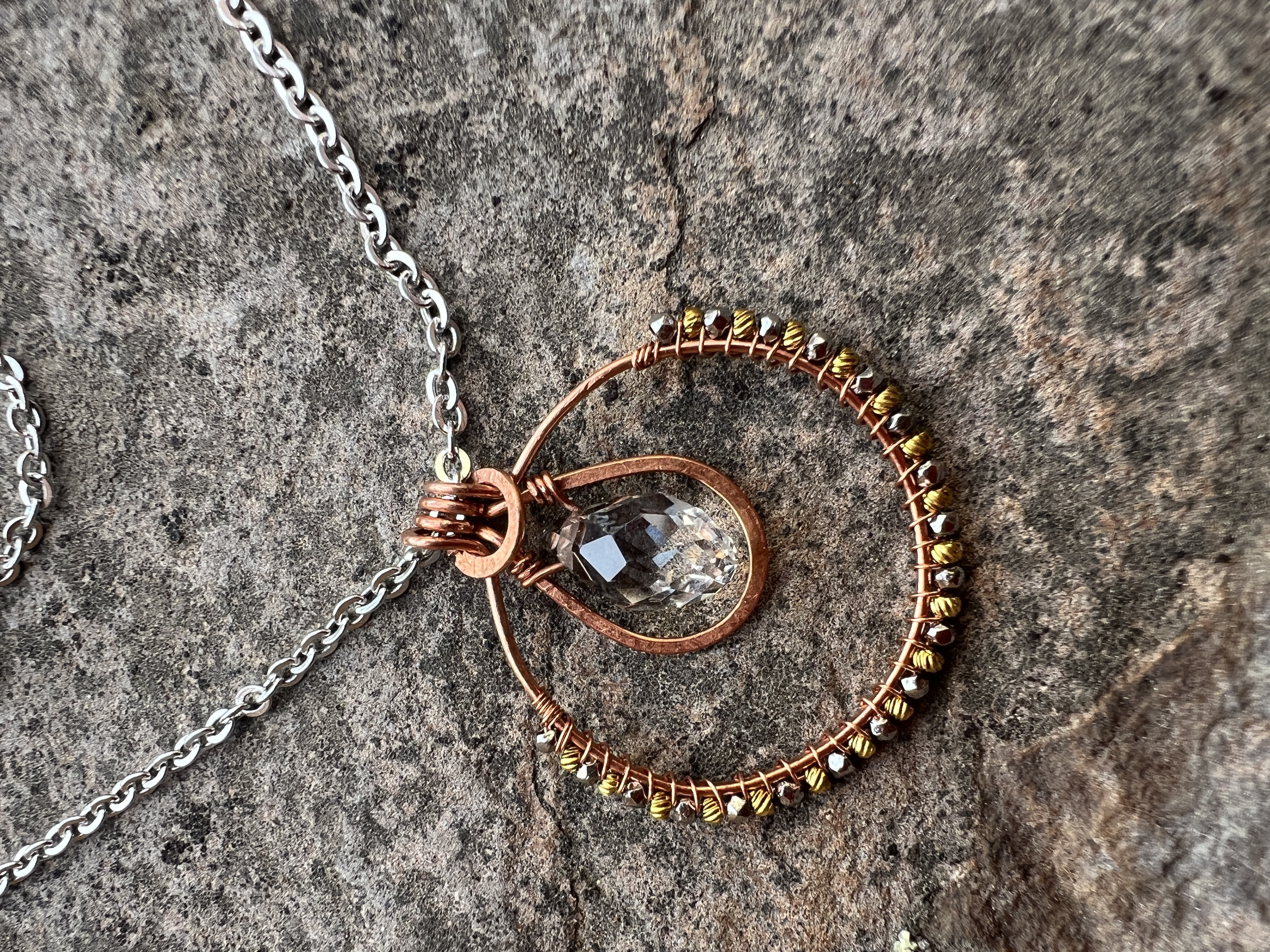 Handcrafted Wire-Wrapped Pendant Necklace
