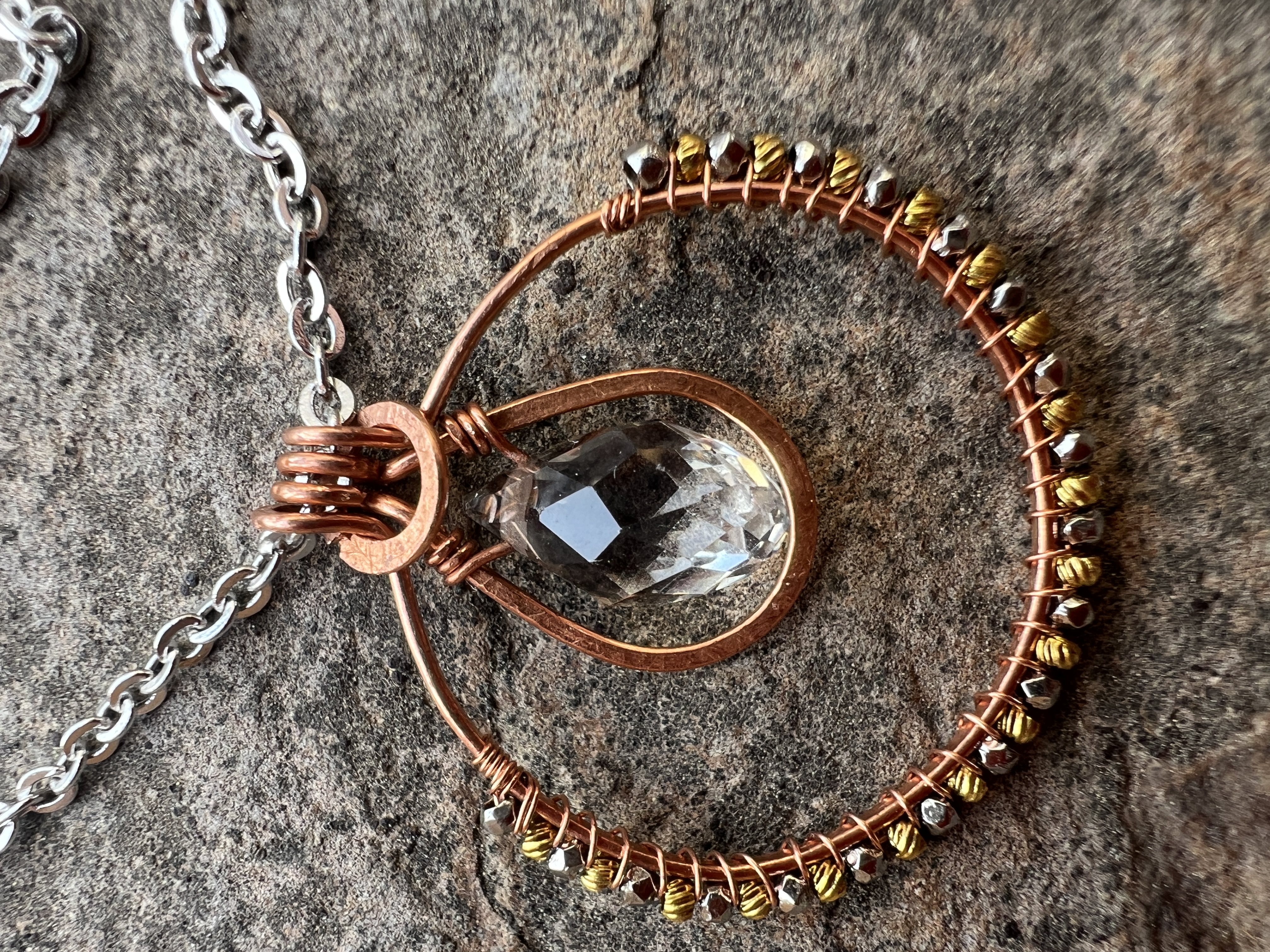 Handcrafted Wire-Wrapped Pendant Necklace