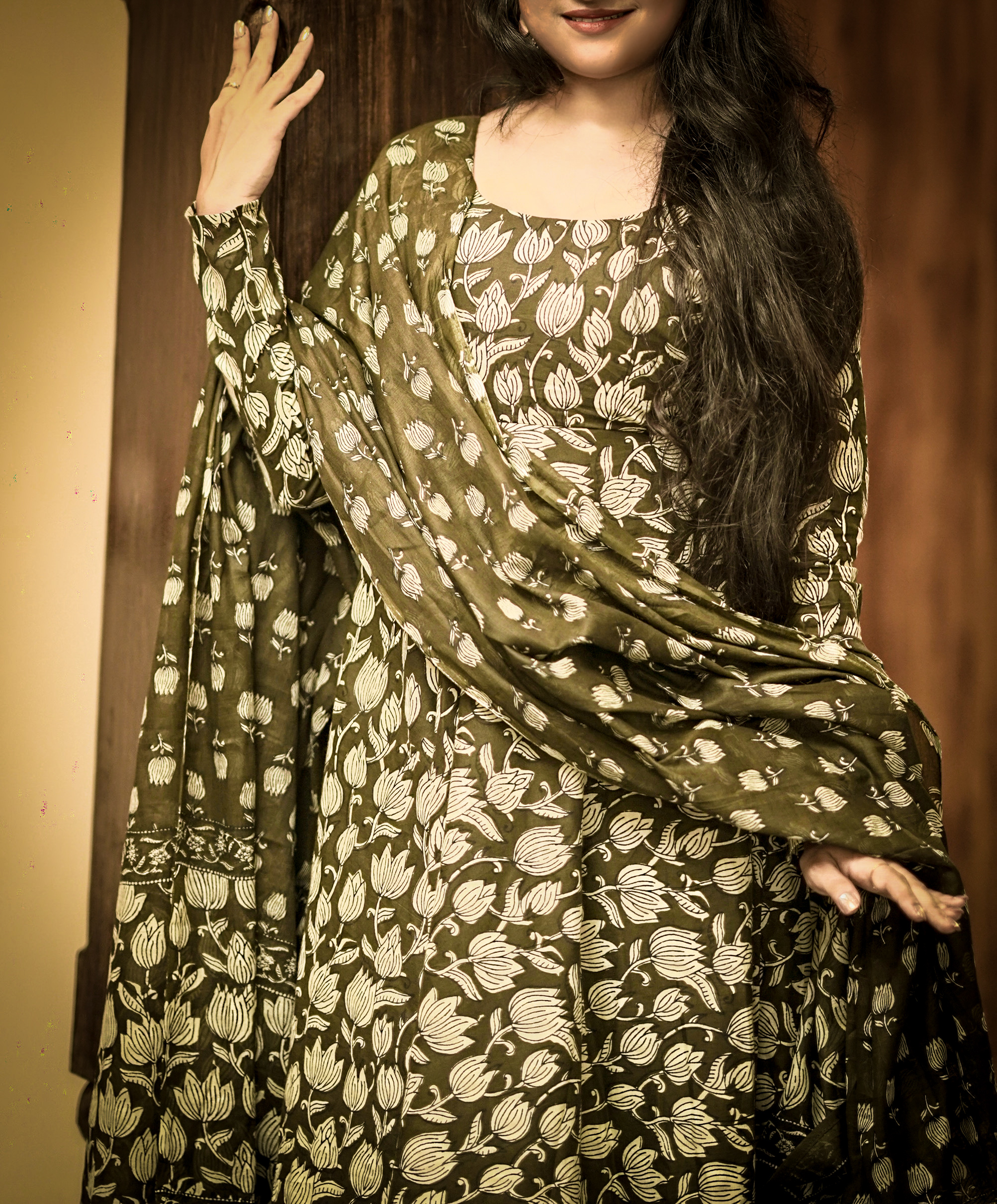 Salwar Set – Cotton Kurti with Handcrafted Dupatta