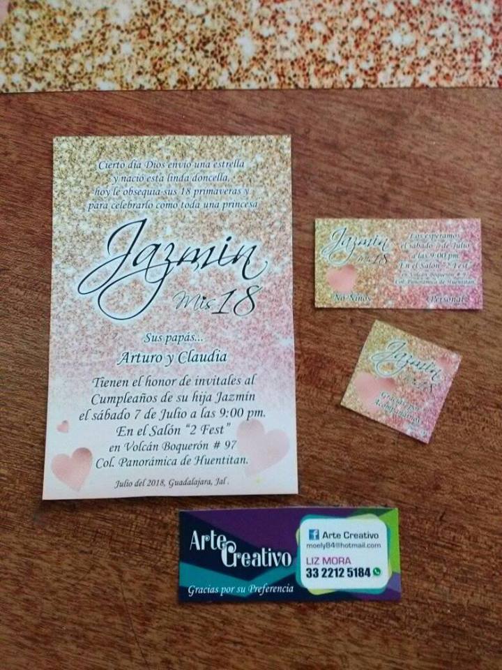 Invitacion de Cumpleaños Glitter (30 pzas)