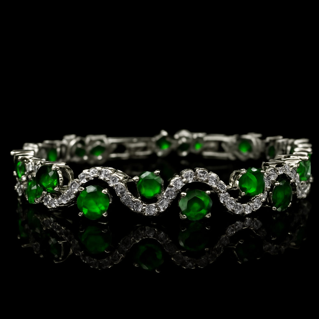 Pulseira Forest Celest com Zircônia Esmeralda