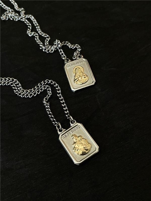 ESCAPULARIO AÇO SAGRADO CORAÇAO JESUS DOURADO OURO