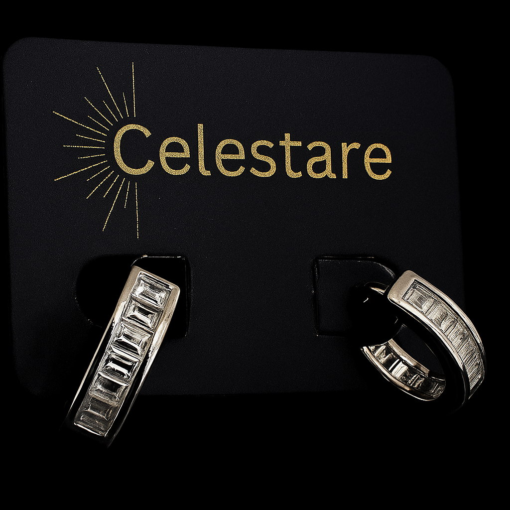 Argolas com Zirconias Retangulares