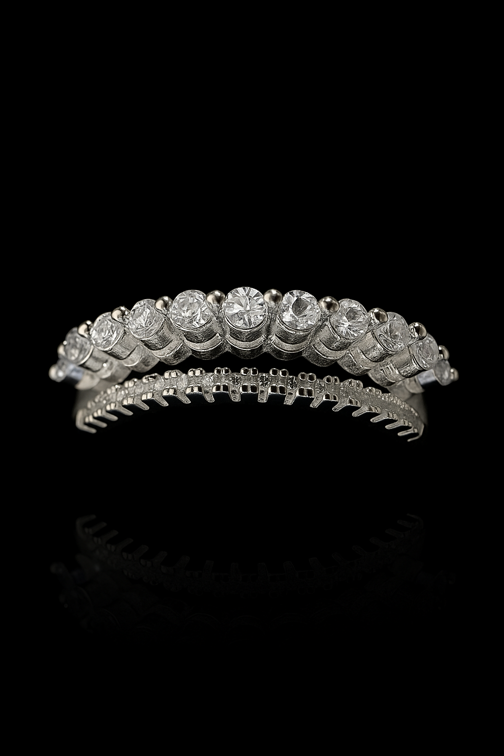 Anel Classic Celest Duplo Zirconia