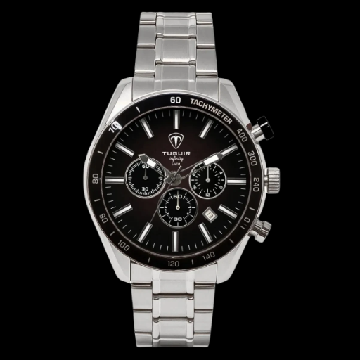 Relógio Cronógrafo Aço Infinity Analógico 23-2231 Prata e Preto | TUGUIR