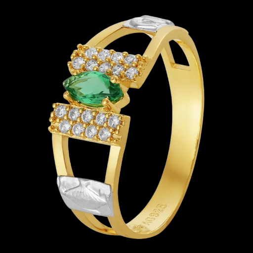 Anel de Formatura de Prata Revestida com Ouro 18K