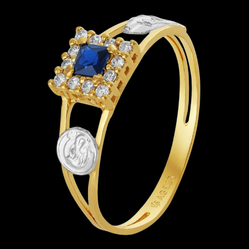 Anel de Formatura de Prata Revestida com Ouro 18K