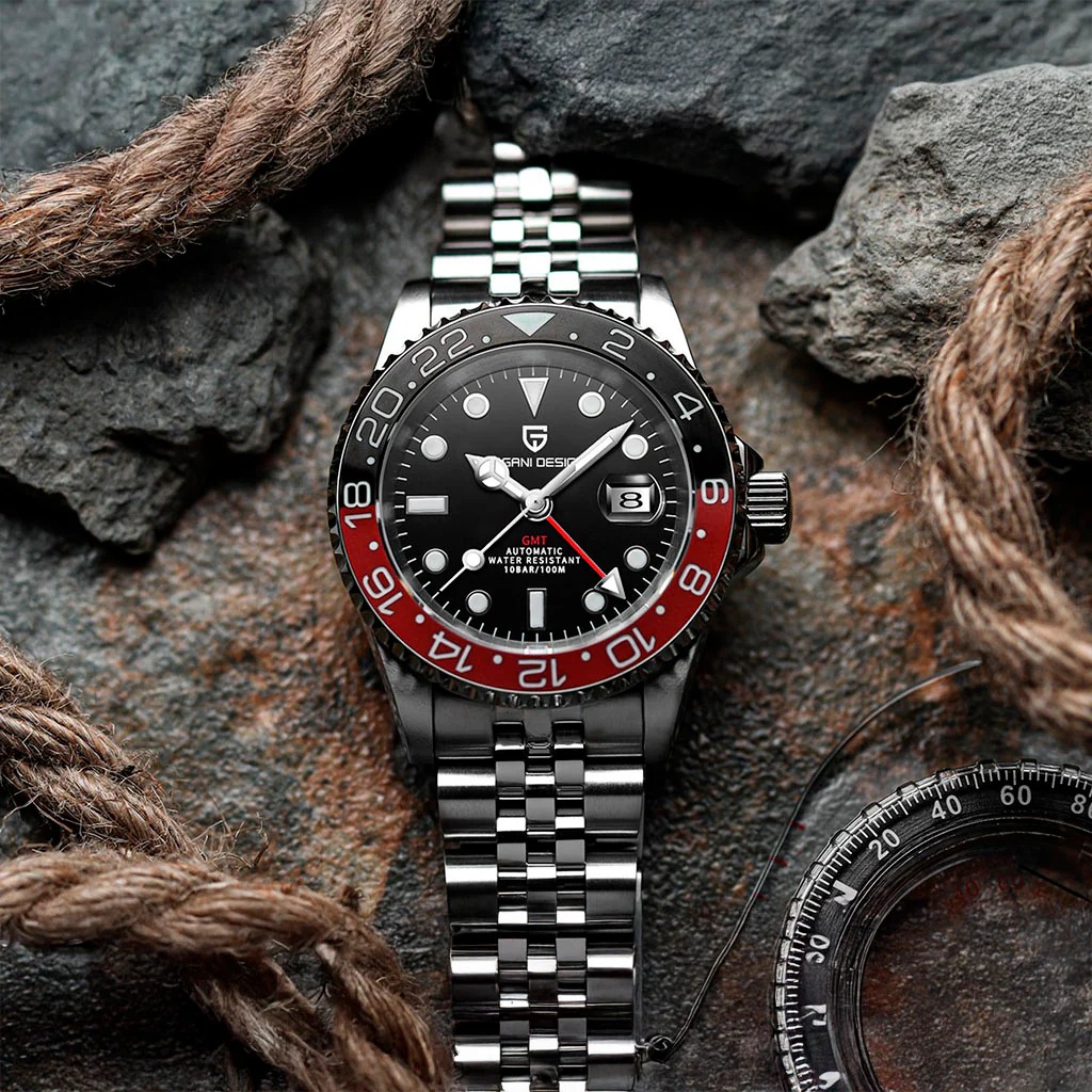 Relógio Crown Signet Pantheon Black & Red | PAGANI DESIGN