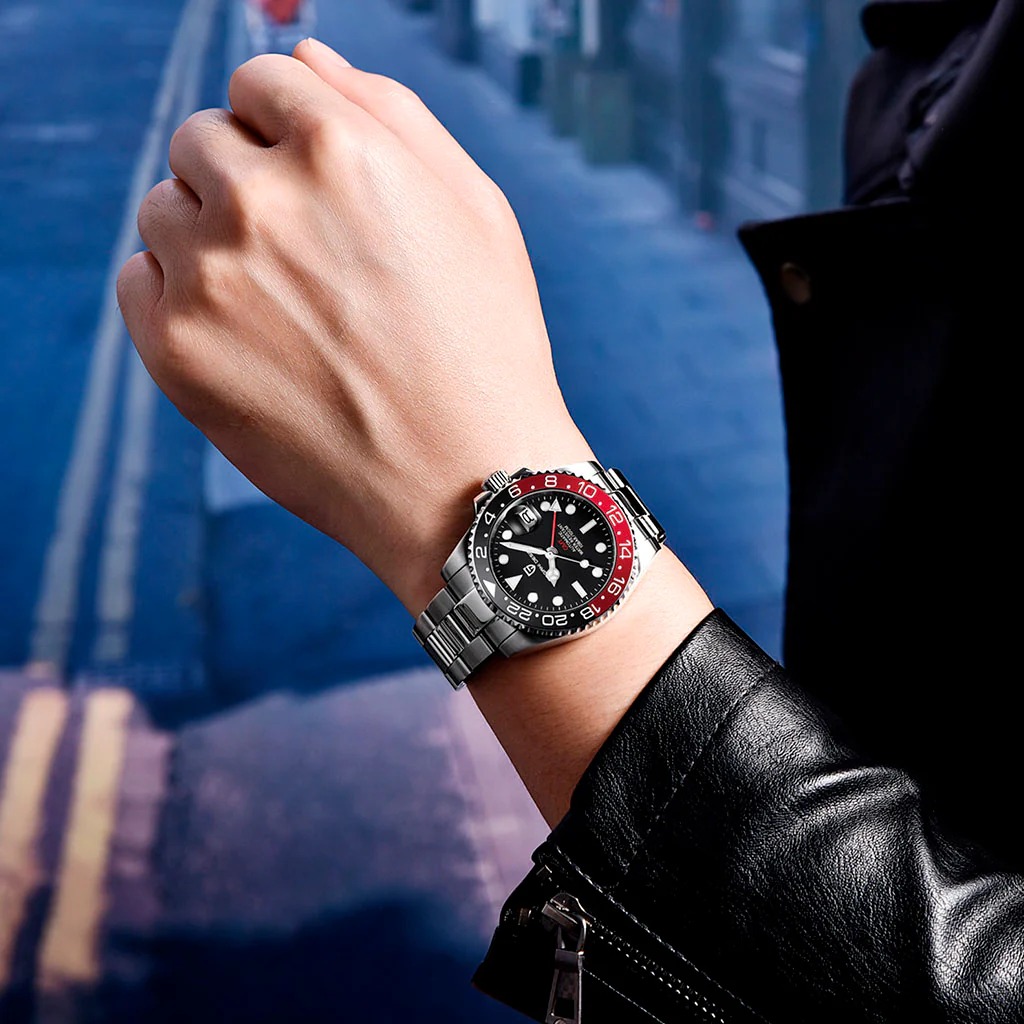 Relógio Crown Signet Pantheon Black & Red | PAGANI DESIGN