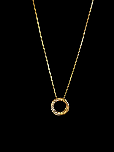 Colar Redondo Cravejado Semijoia - Dourado