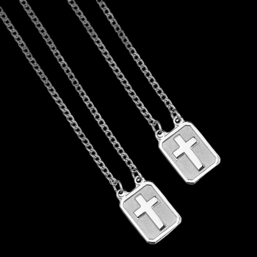 Escapulario Aço Cruz Reta | Inox