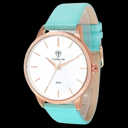 Relógio Analógico TG106 Rose e Verde água | TUGUIR
