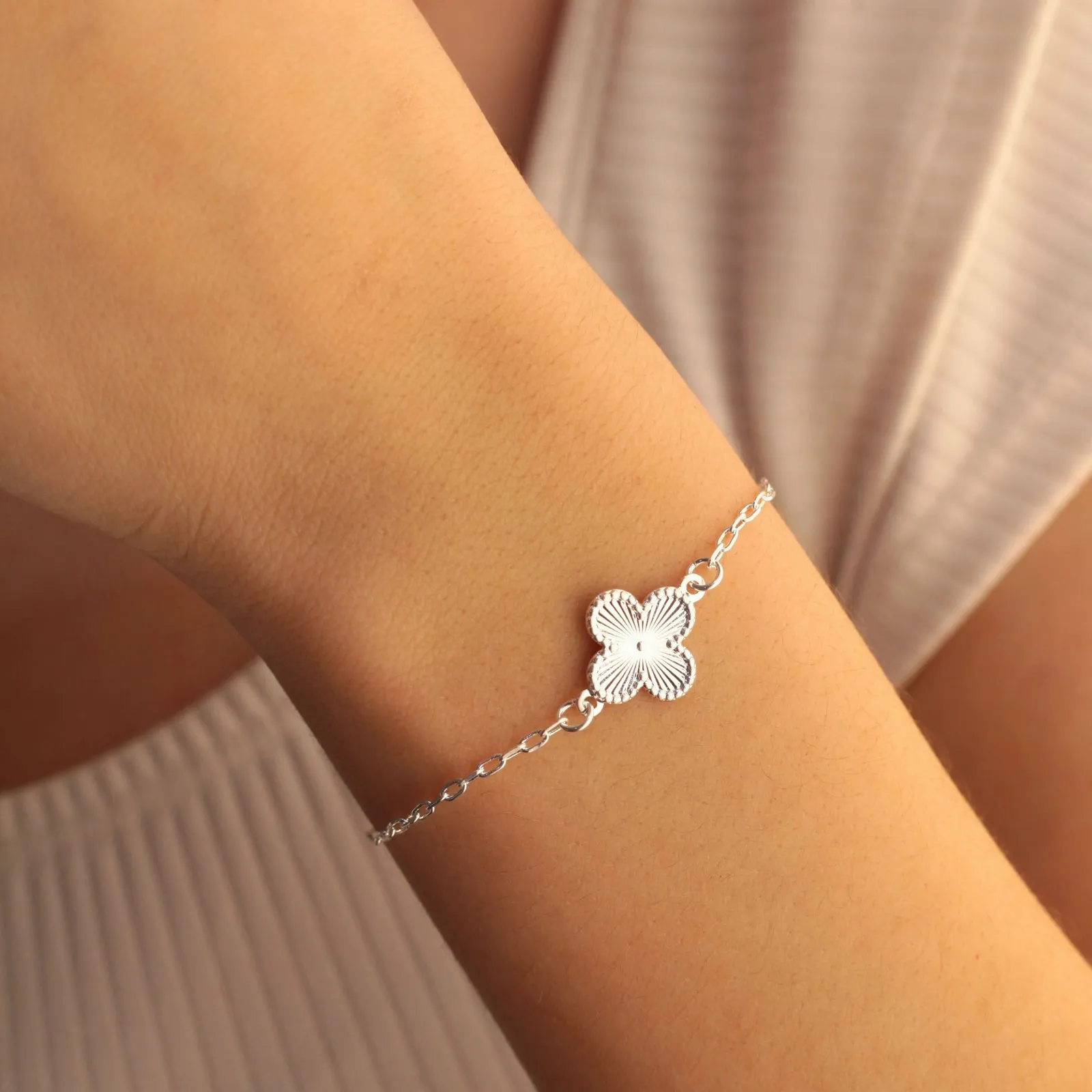 Pulseira Trevo em Prata