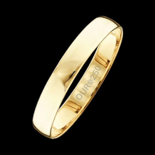 Aliança de Ouro Miami 250K Liga Ourum Italiana 3mm
