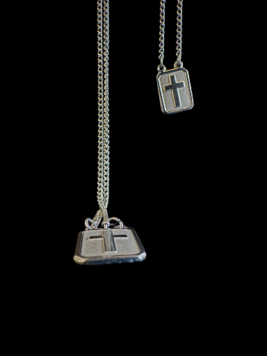 Escapulario Aço Cruz Reta | Inox