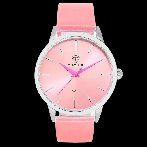 Relógio Analógico TG106 Rosa e Prata | TUGUIR
