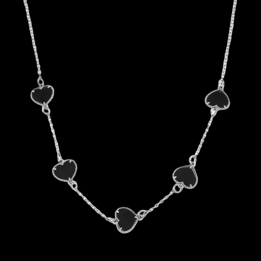 Colar Chocker 5 Corações em Madrepérola