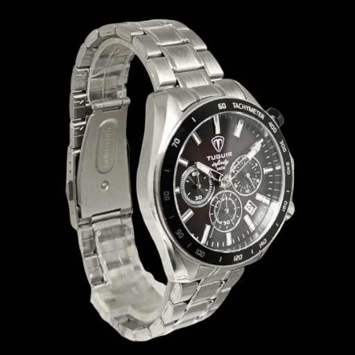 Relógio Cronógrafo Aço Infinity Analógico 23-2231 Prata e Preto | TUGUIR