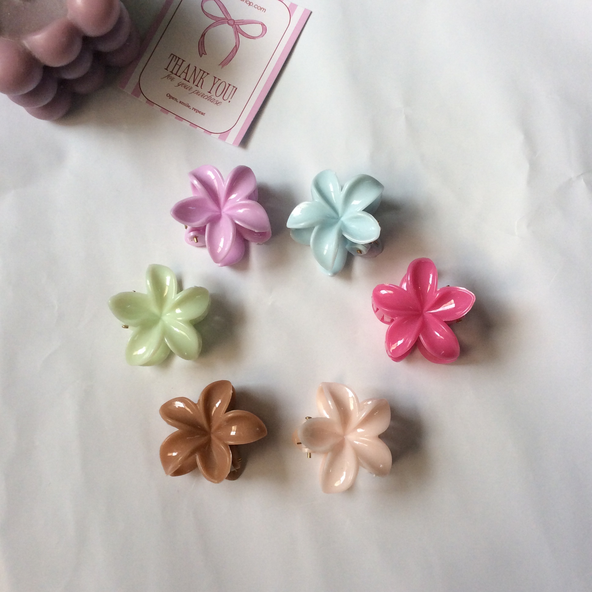 Pack of 3 small flower claw clip 