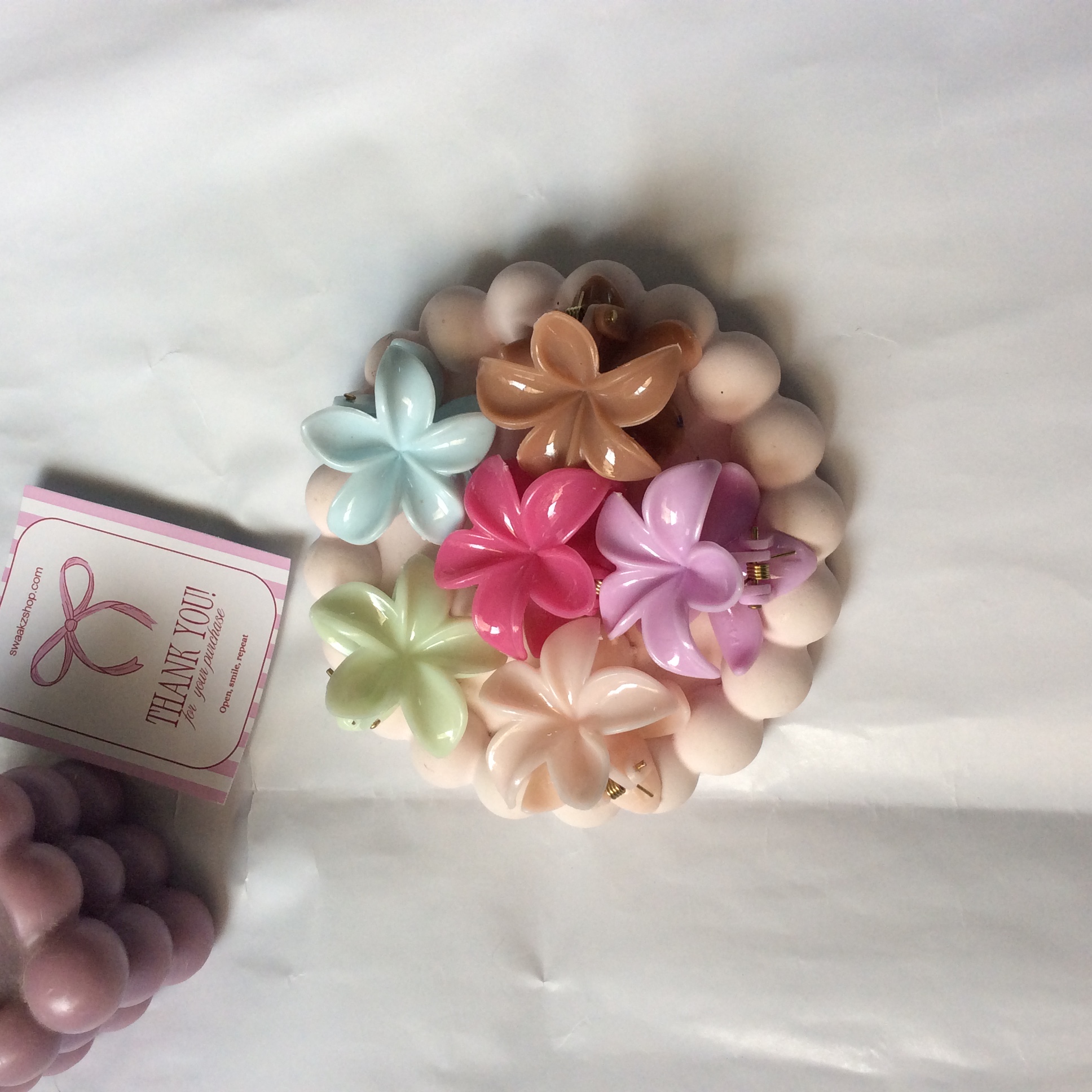 Pack of 3 small flower claw clip 