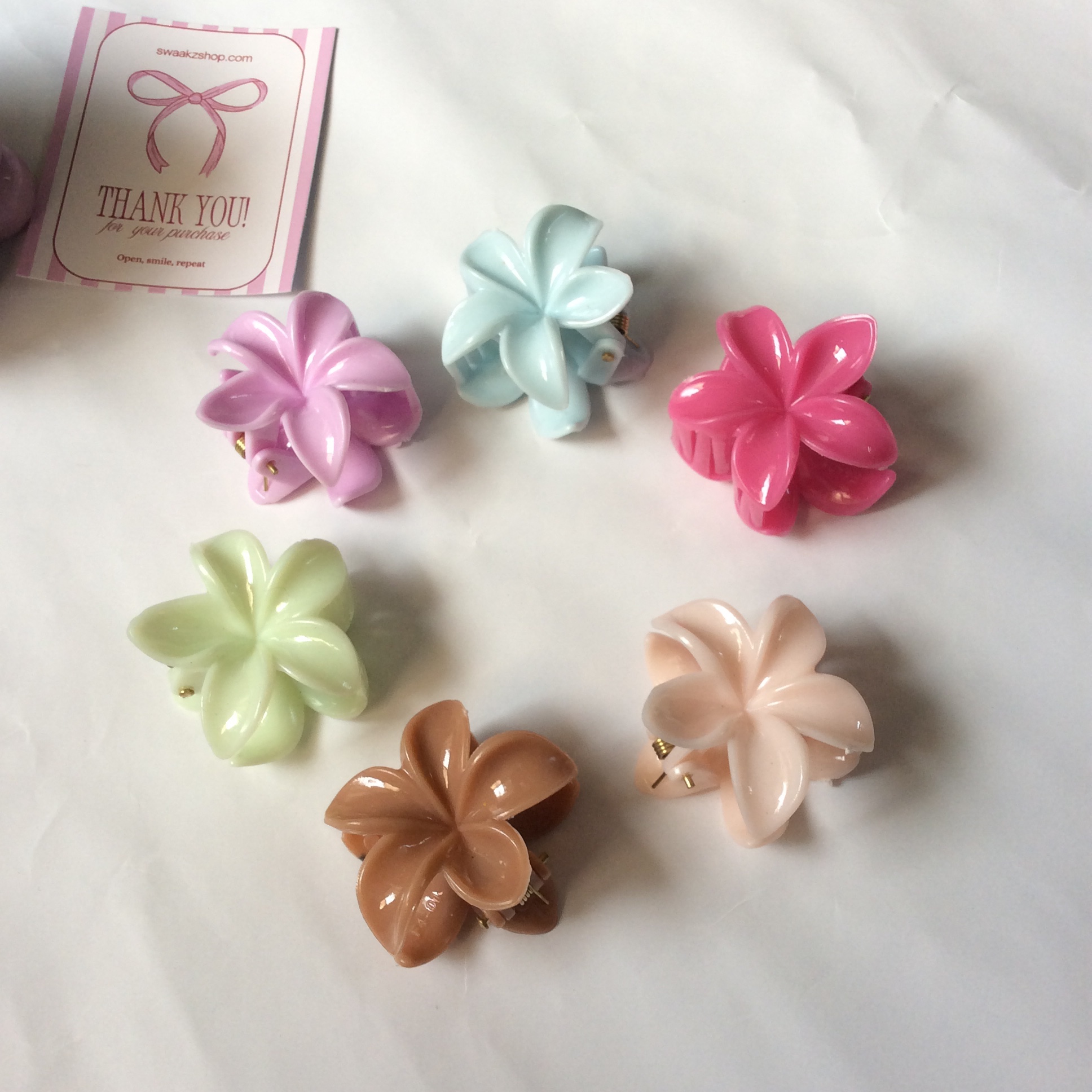 Pack of 3 small flower claw clip 