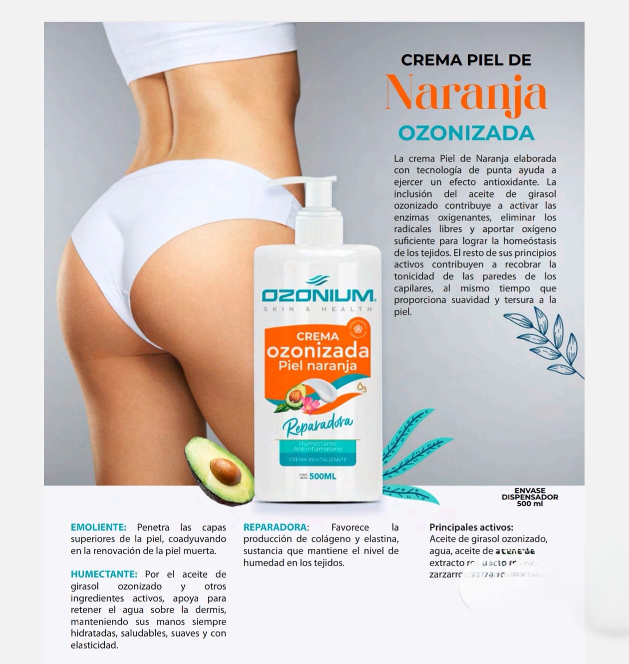Crema piel de naranja ozonizada