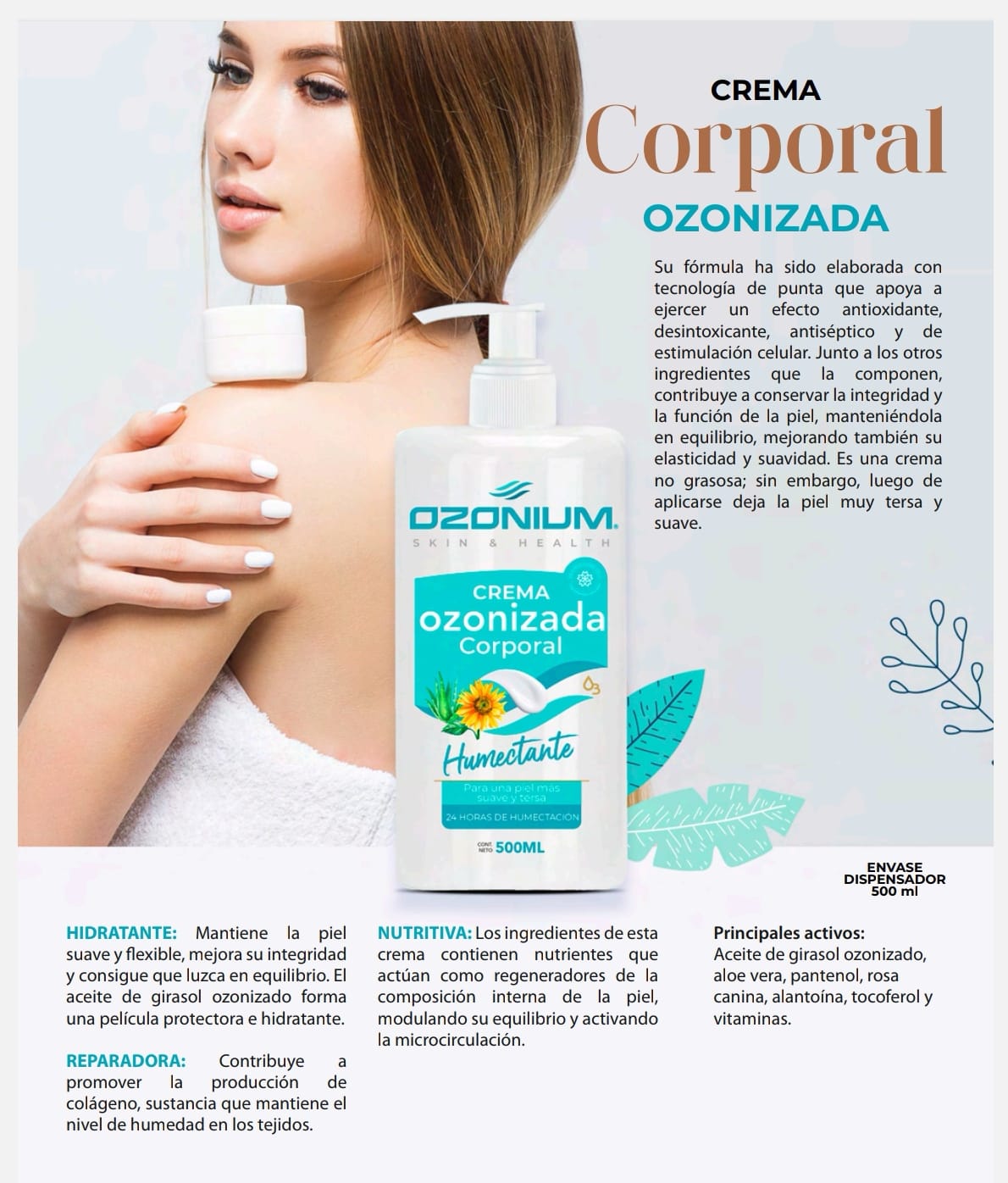 Crema corporal ozonizada