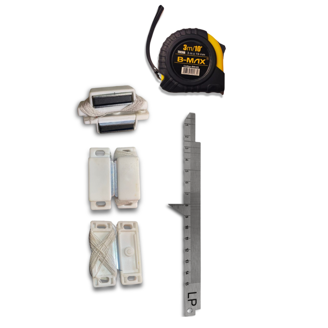 Escala de aço + Trena com 3m + Linha de vistoria