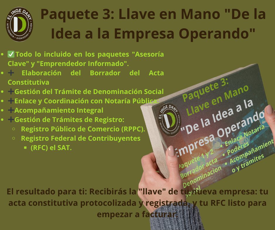 Paquete 3: Llave en Mano "De la Idea a la Empresa Operando"