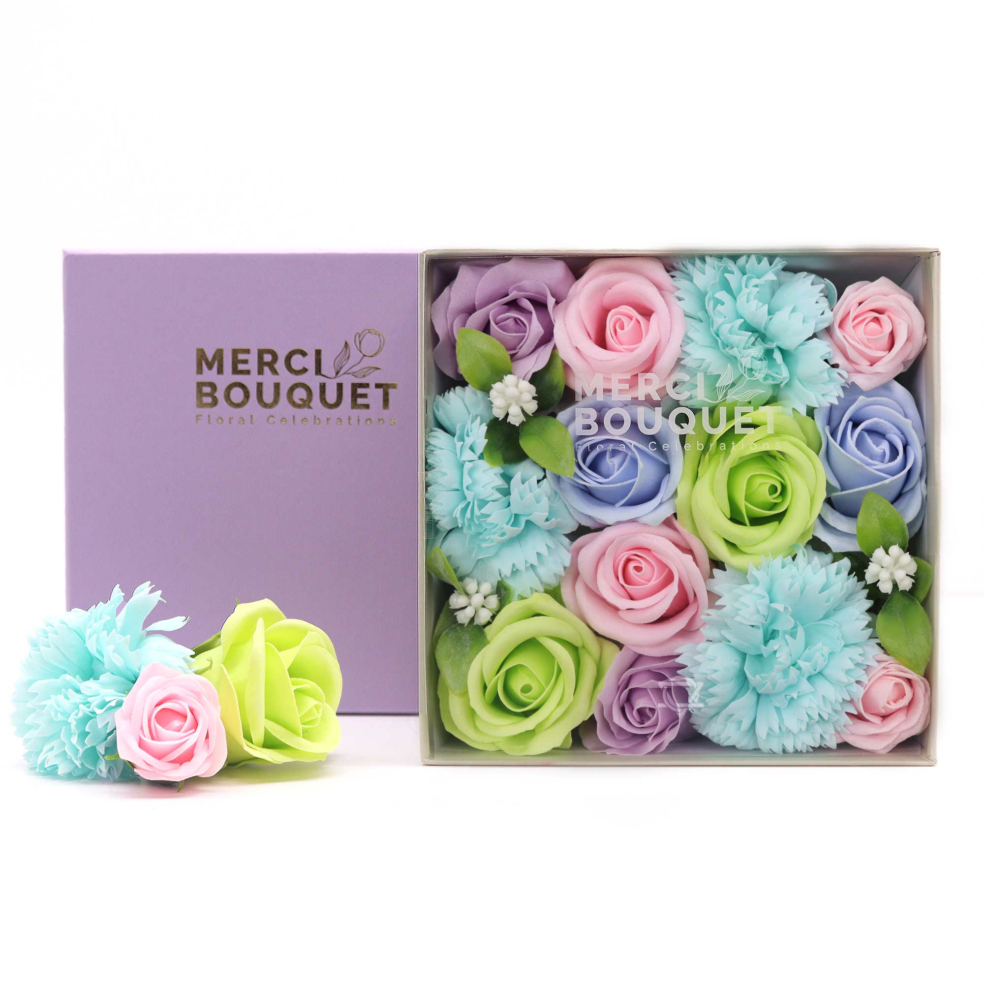 Square Soap Flowers Gift Boxes