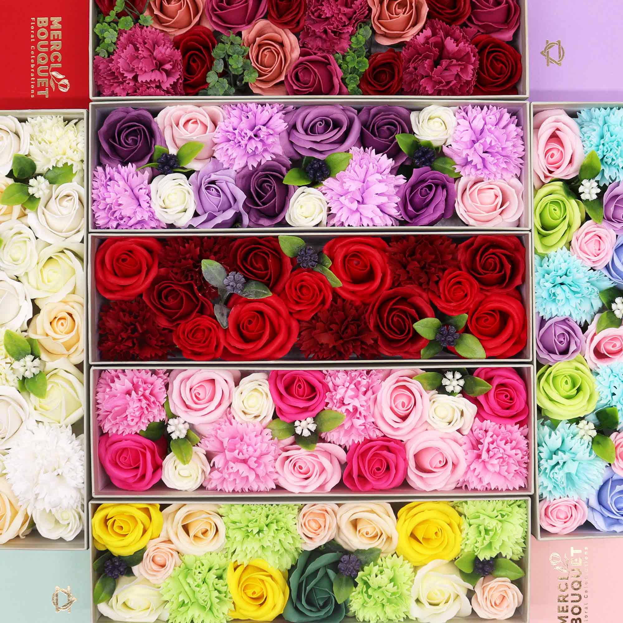 Long Soap Flowers Gift Boxes