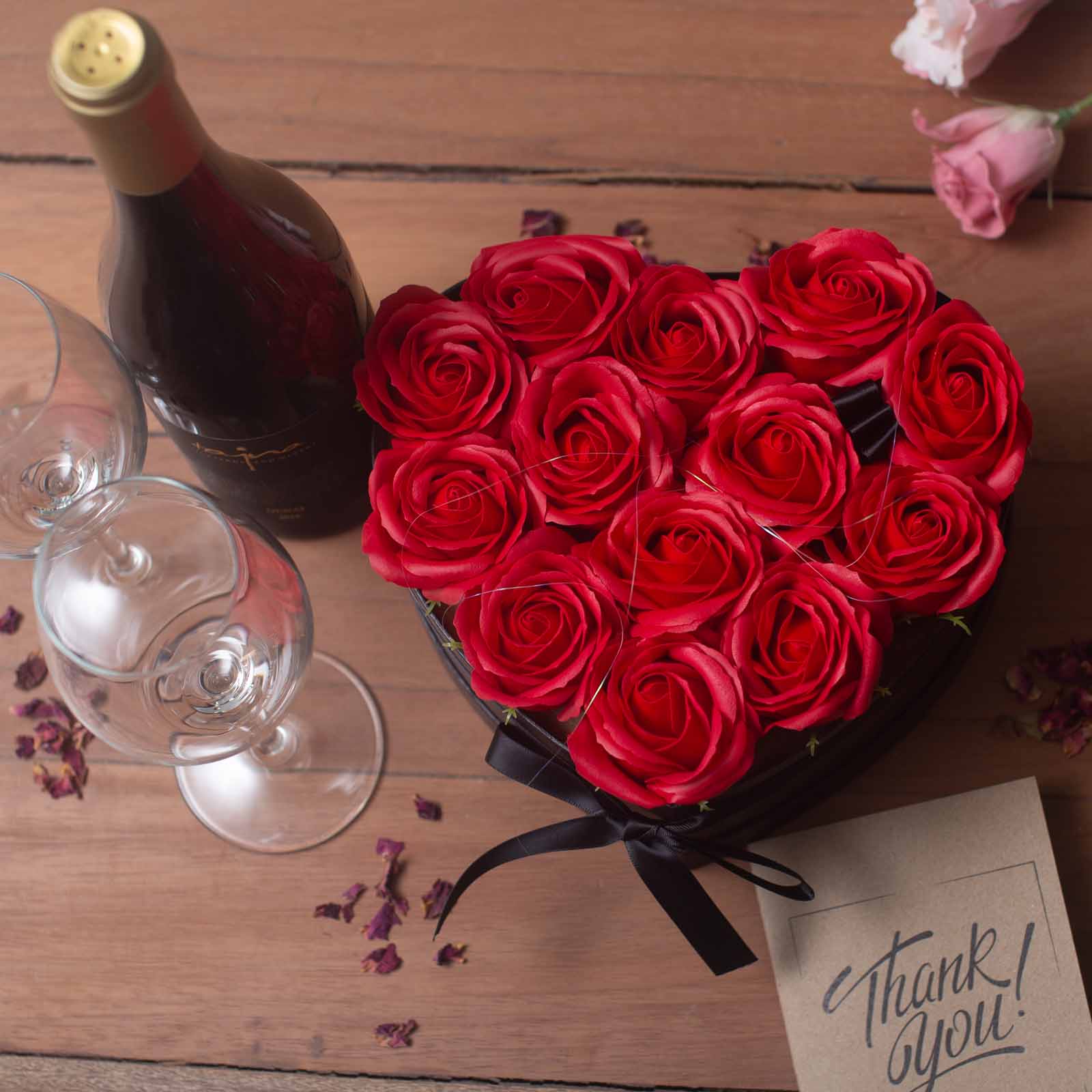 Soap Flower Gift Bouquet - Heart
