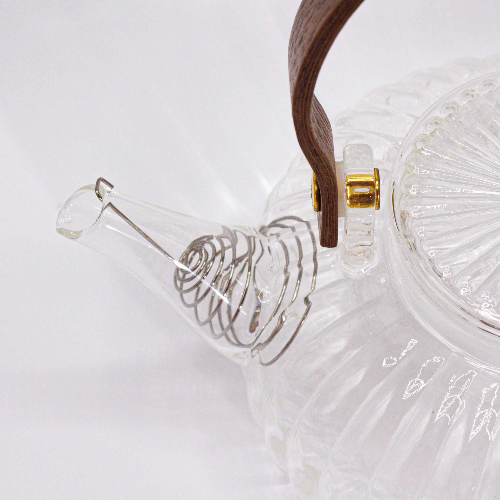 Glass Infuser Teapot - Clear Ribbed Pearl