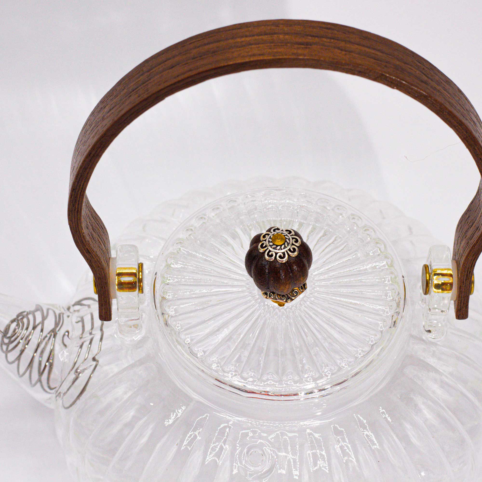 Glass Infuser Teapot - Clear Ribbed Pearl