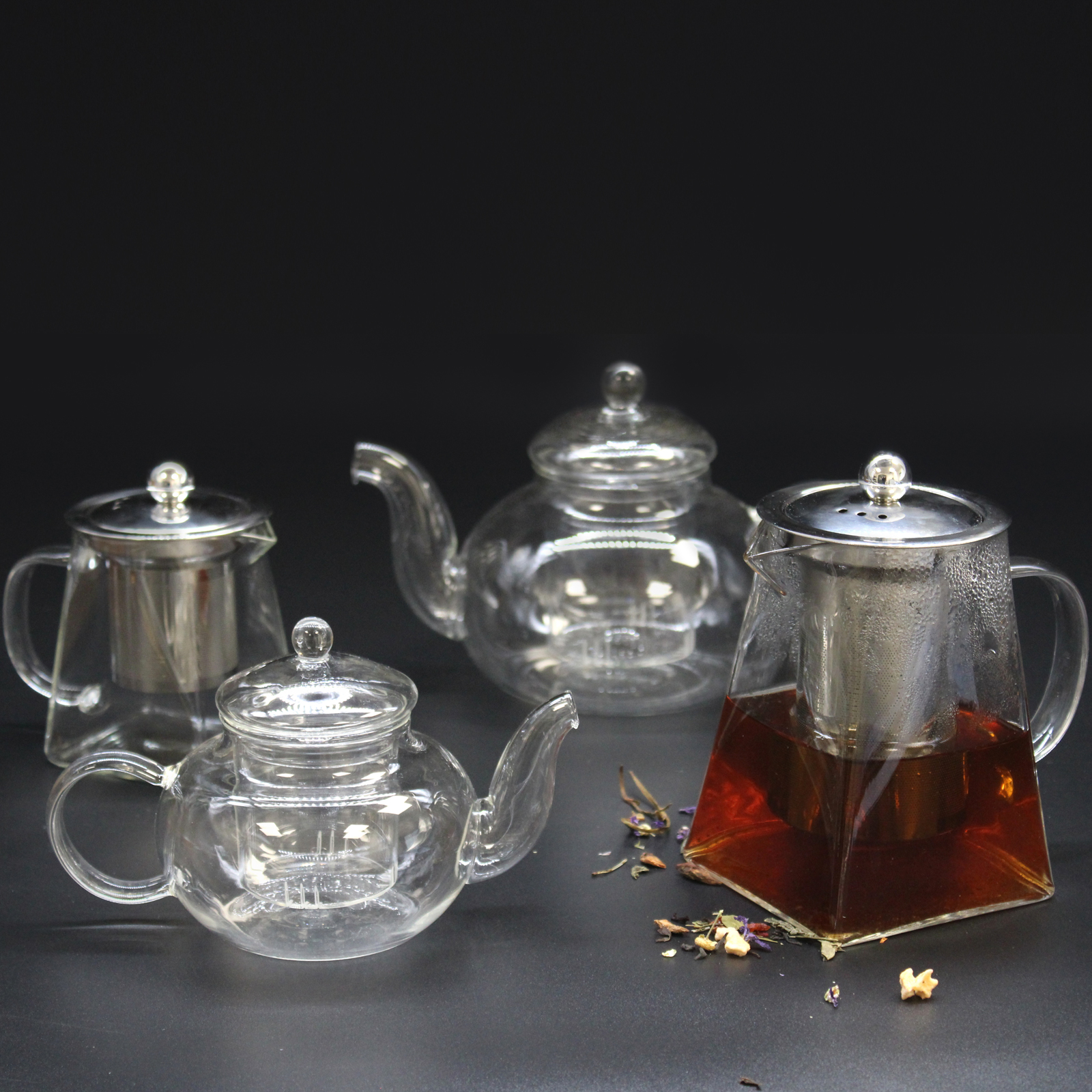 Glass Infuser Teapot - Round Pearl