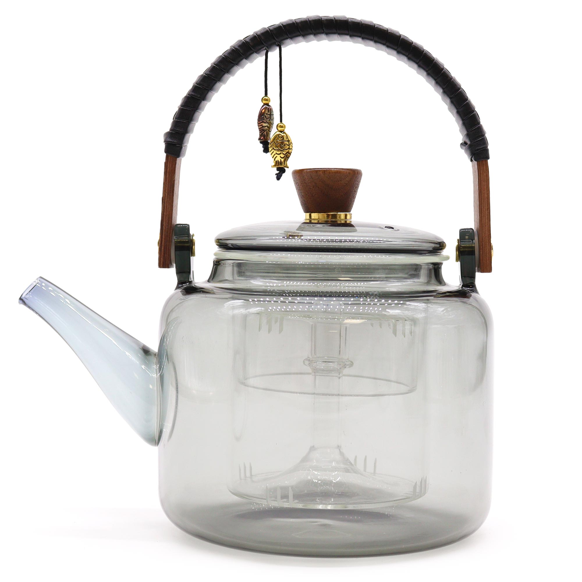 Glass Infuser Teapot - With Steamer System Charcoal