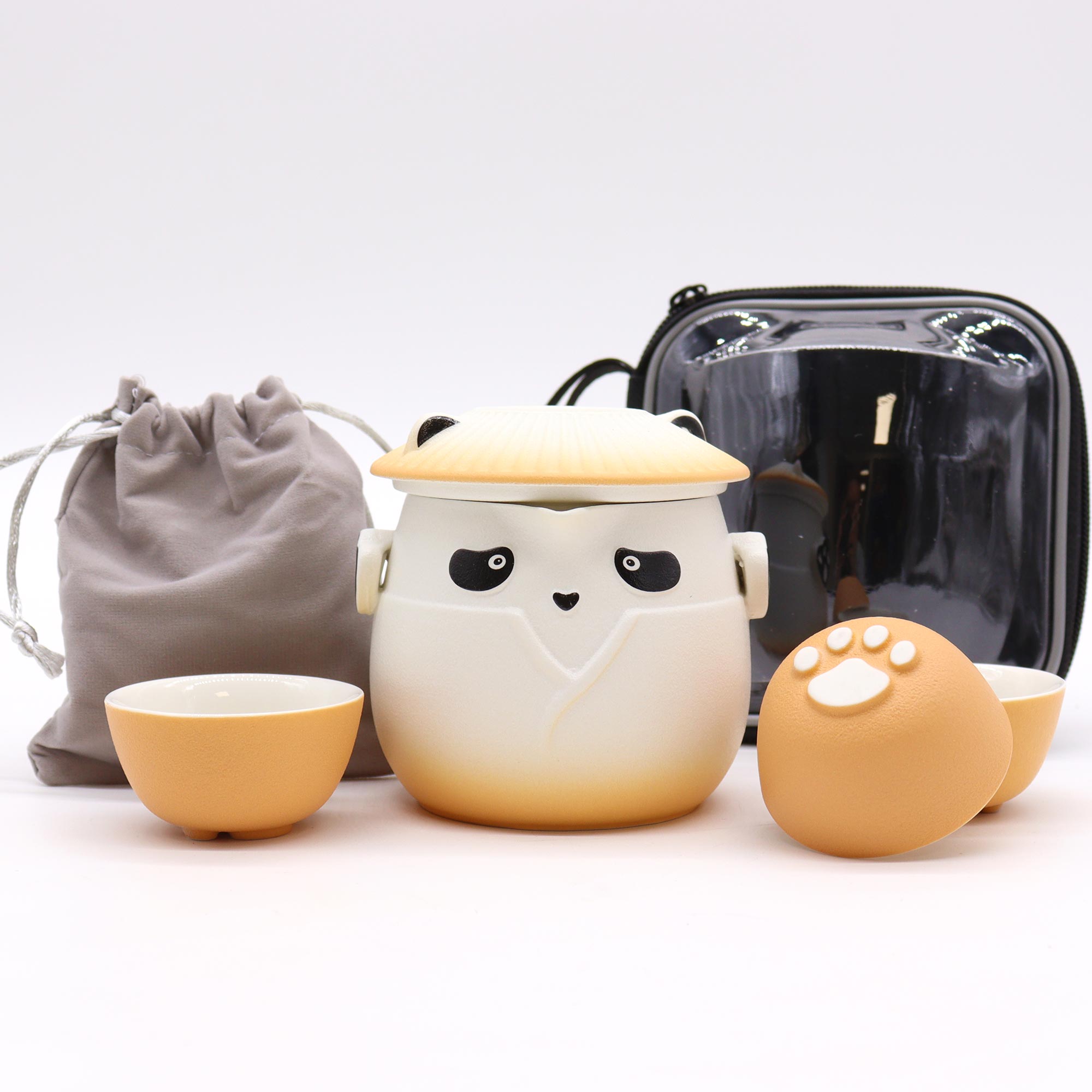 Panda Teapot Set & Three Cups