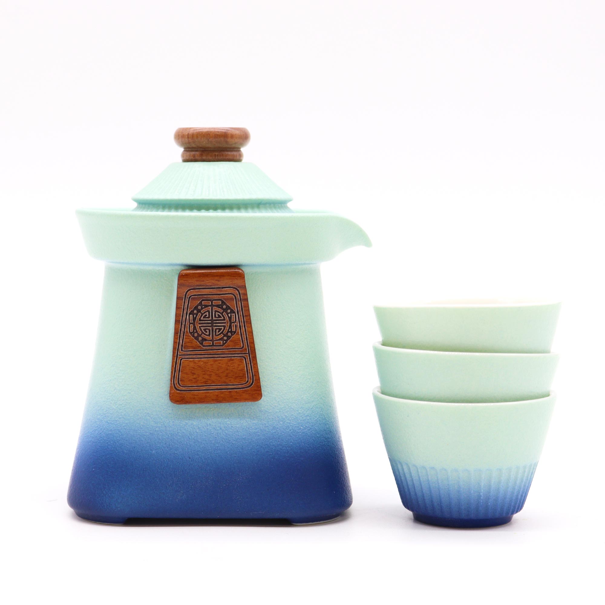 Temple Teapot Set & Three Cups